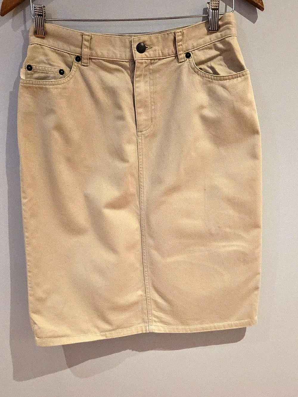 Lauren Jeans Co. Authentic Denim Outfitters. Denim Pencil Skirt in Beige Size 4